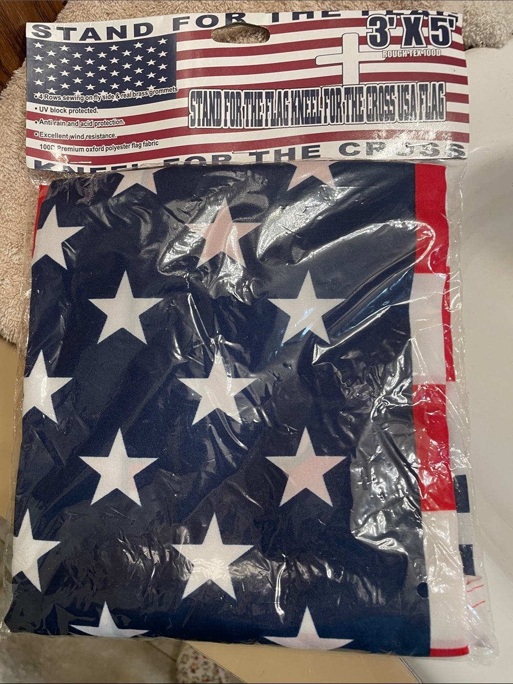 Source Unknown Red White and Blue 3'x5' American Flag